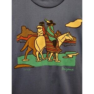 Arizona ONEITA Native Indian Summer Running Horses Single Stitch T Shirt USA Lg